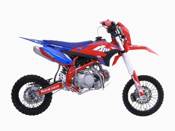 Питбайк Apollo TRACKER 125LE 14/12 Красно-голубой (фара, электростартер) pitbikemarket.ru
