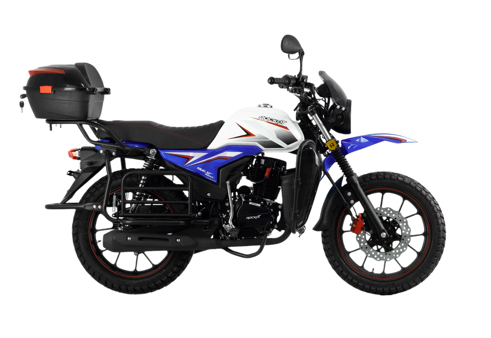 Мотоцикл дорожный ROCKOT QUEST 150 (белый/синий глянцевый, ЭПТС) pitbikemarket.ru