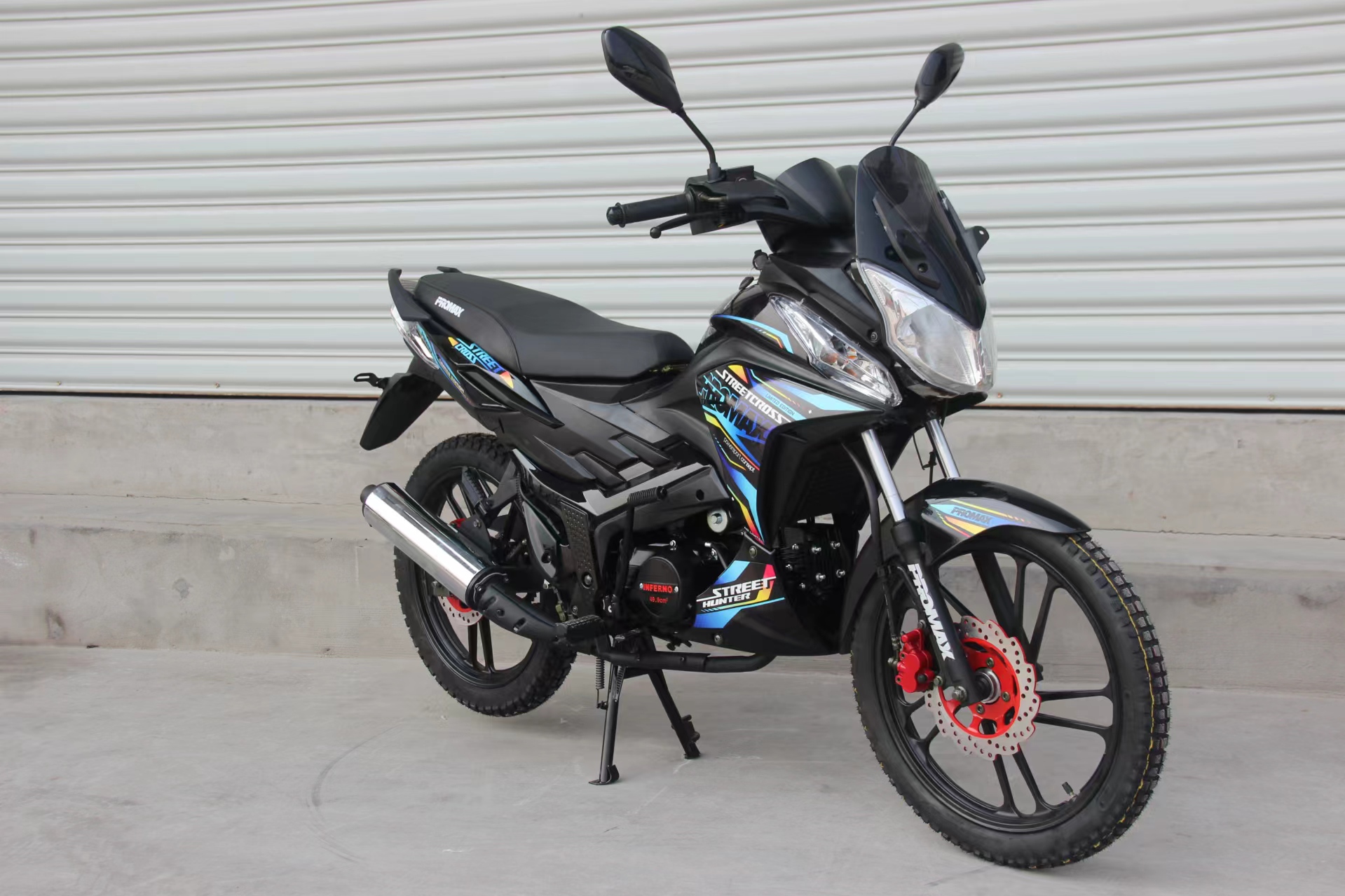Мопед PROMAX STREET CROSS MAX 150 (49) черно-синий pitbikemarket.ru