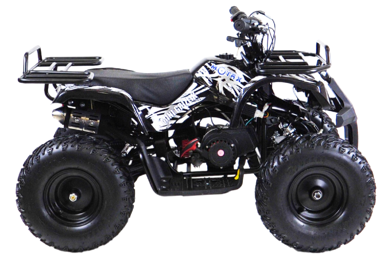 Детский бензиновый квадроцикл MOTAX GRIZLIK MINI ES BW с электростартером и родительским пультом pitbikemarket.ru