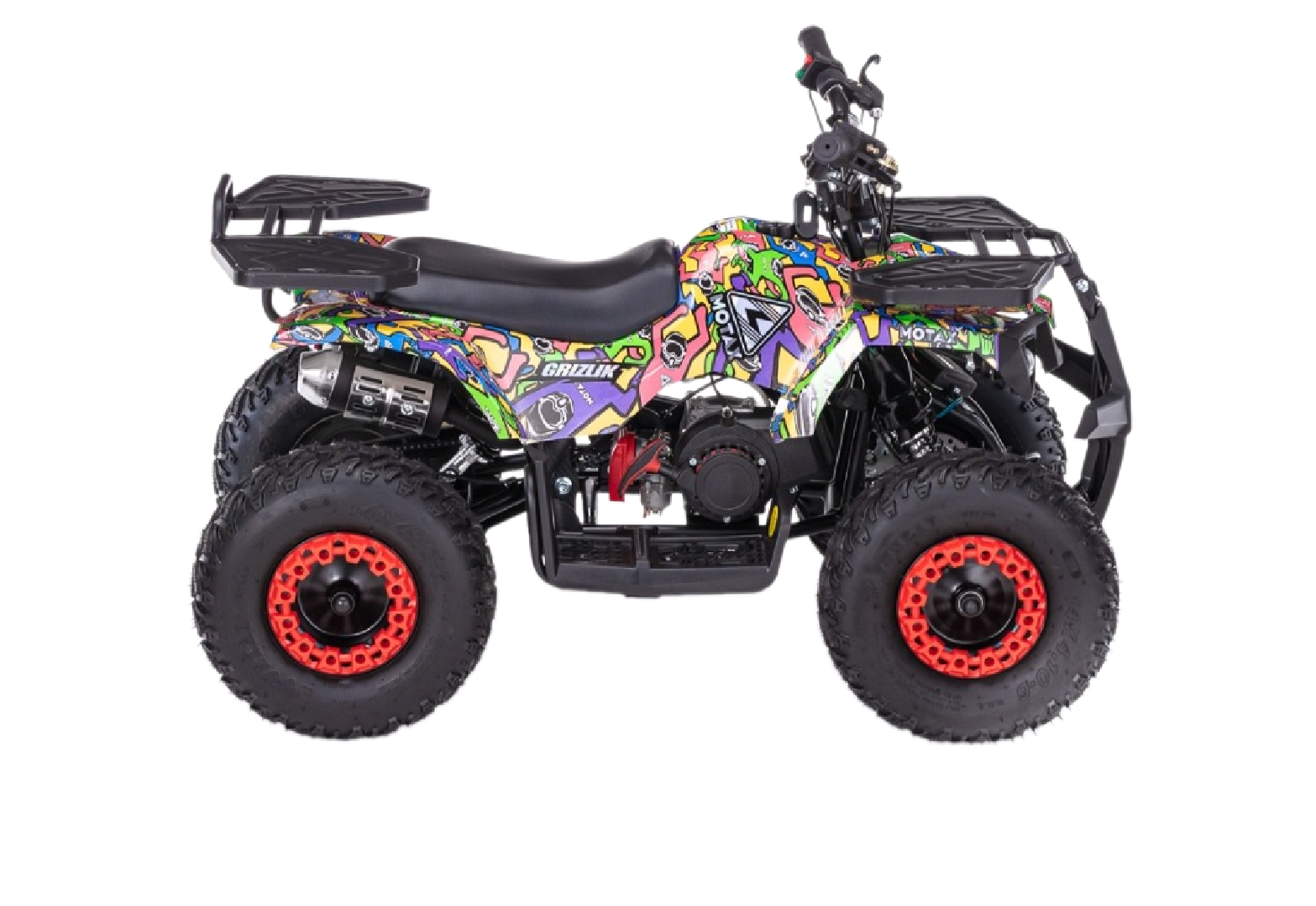 Детский бензиновый квадроцикл MOTAX GRIZLIK MINI PS BW с Механическим стартером pitbikemarket.ru