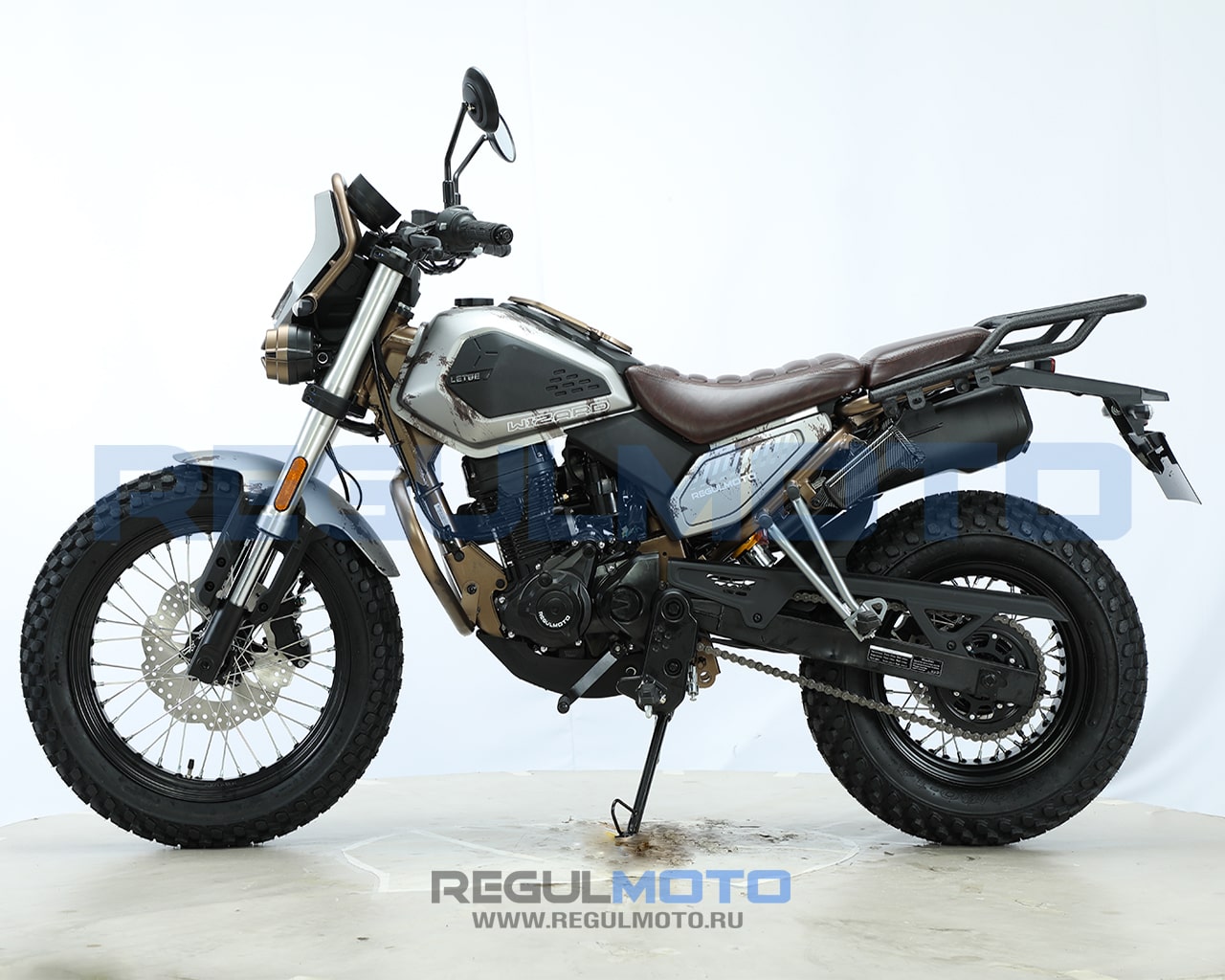 Мотоцикл Regulmoto WIZARD Серебро/Коричневый pitbikemarket.ru