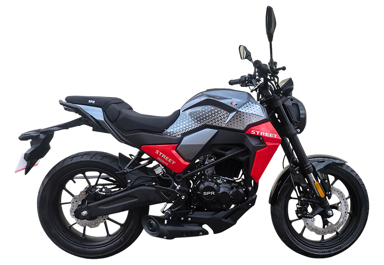 Мотоцикл дорожный SPRMOTORS STREET 250 (Серый/красный) pitbikemarket.ru