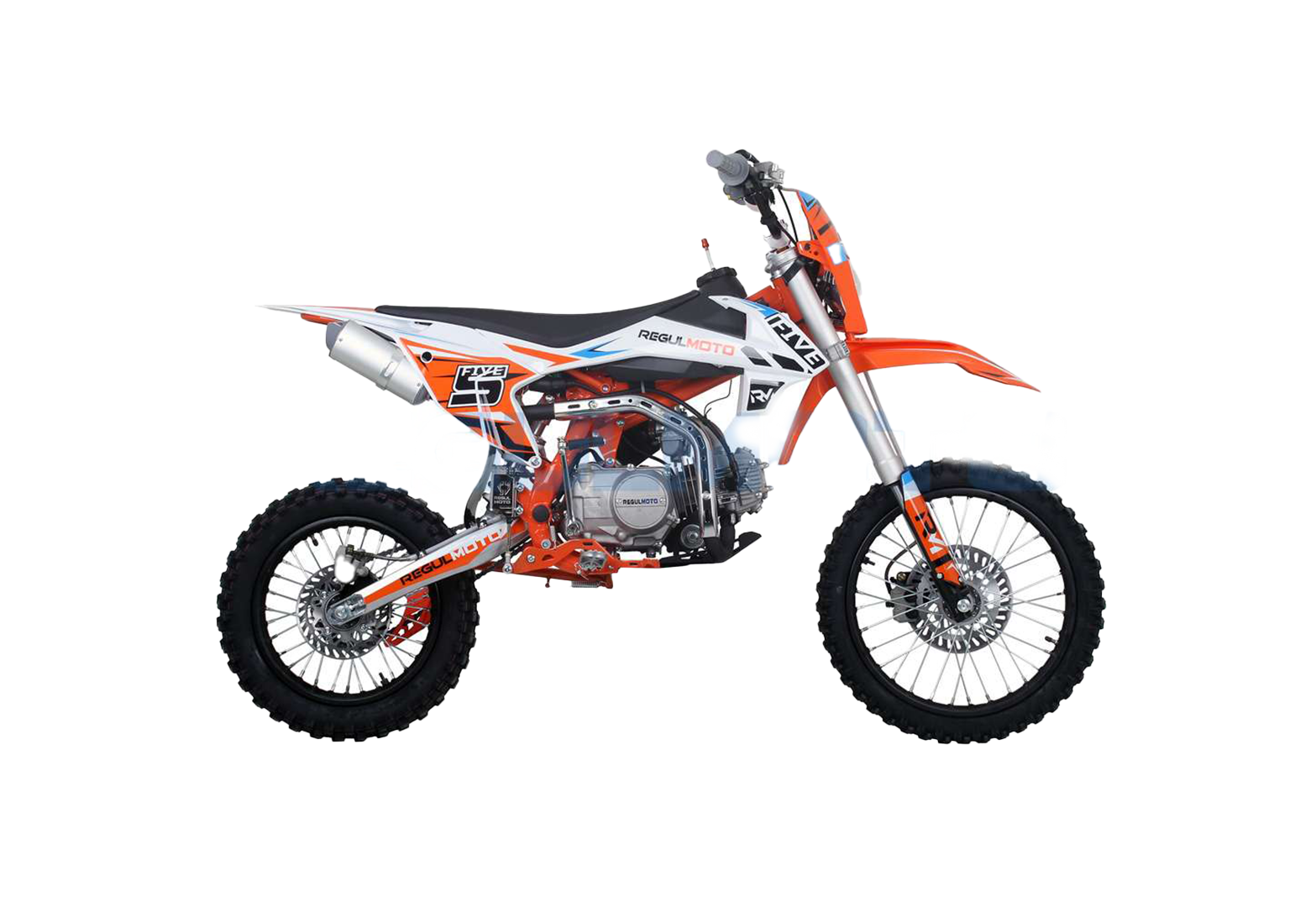 Питбайк Regulmoto FIVE EA (полуавтомат КПП) (Оранжевый/белый) pitbikemarket.ru