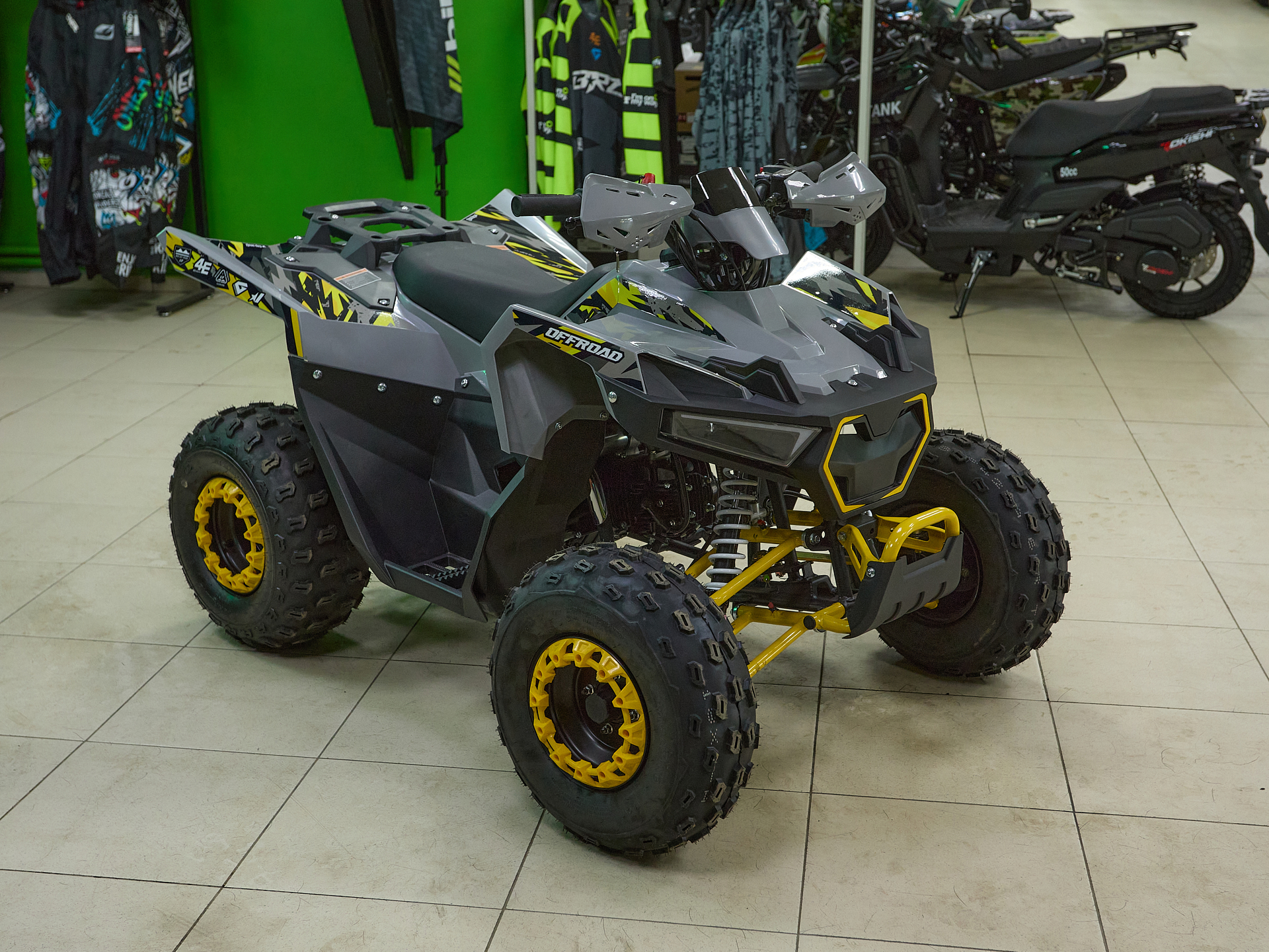 Квадроцикл BRZ Drake 125 Серо-желтый pitbikemarket.ru