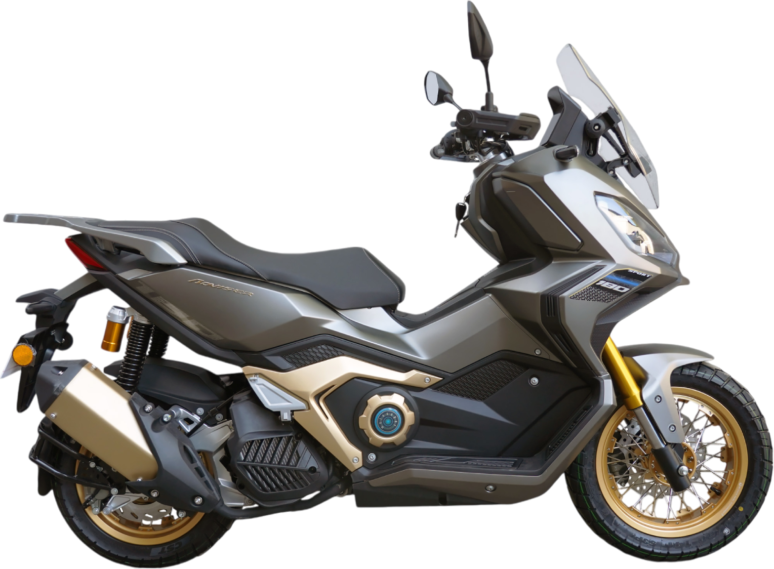 Скутер Motosuper Adviser 180 Light Grey (темно серый) + Gold rims pitbikemarket.ru