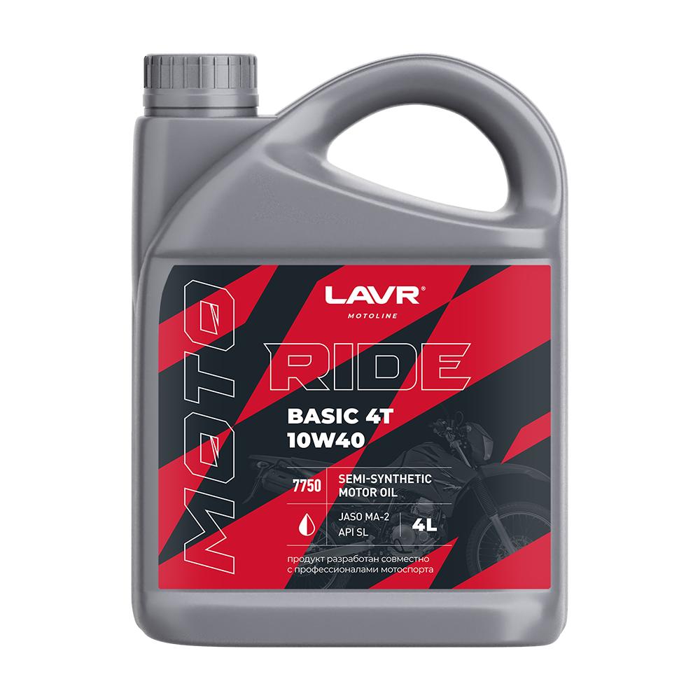 Масло моторное п.син LAVR MOTO RIDE BASIC 4T SL 10W-40 4л pitbikemarket.ru