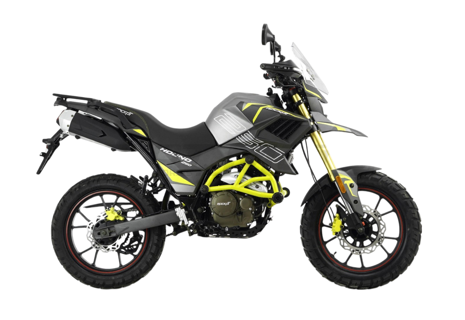Мотоцикл турэндуро ROCKOT HOUND 250 2.0 (серый/желтый, ЭПТС) pitbikemarket.ru