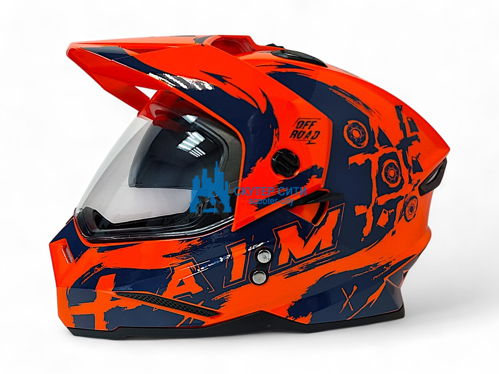 Шлем детский AiM JK802Y Orange/Blue, Y/M pitbikemarket.ru