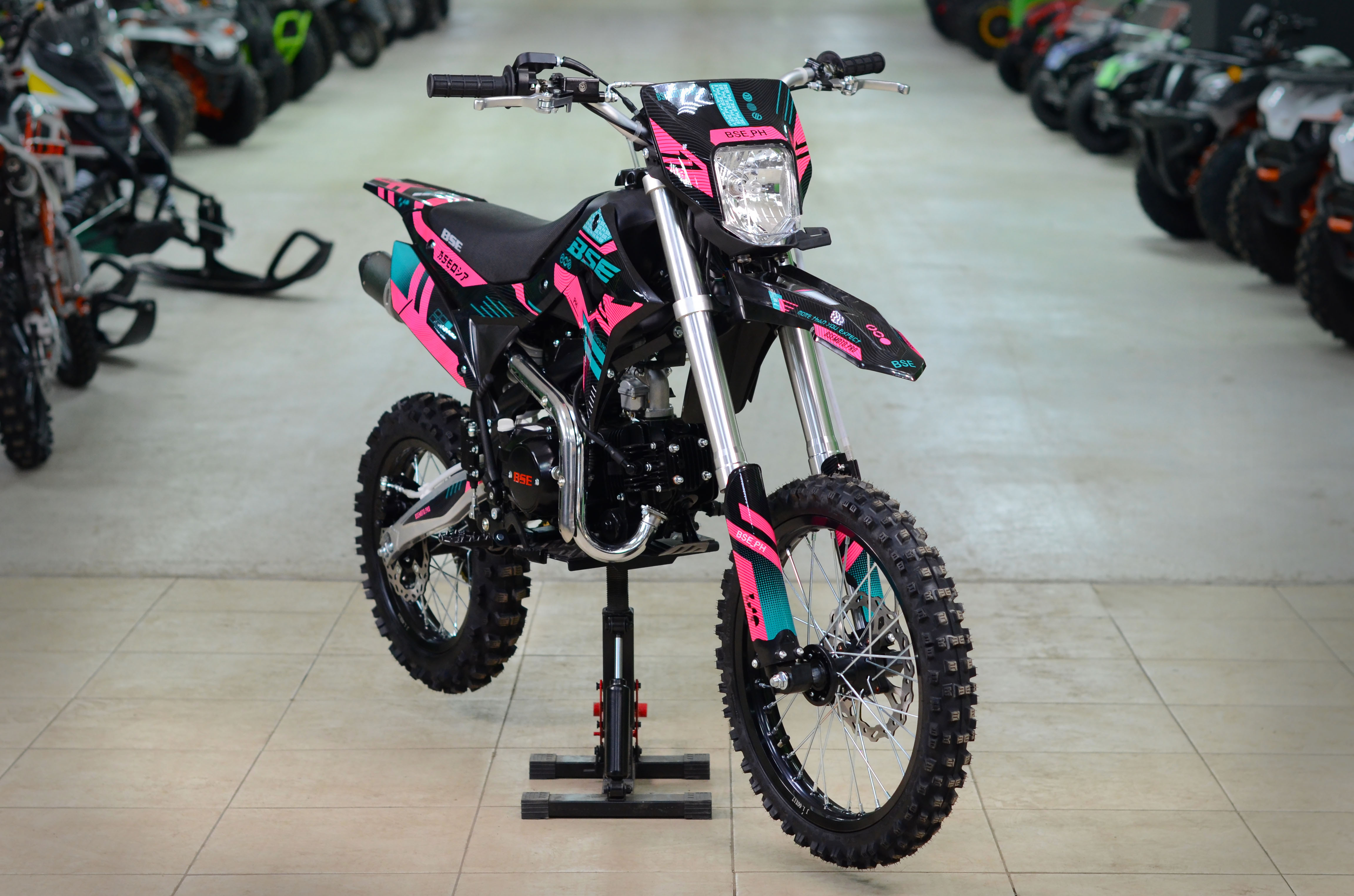 Питбайк BSE PH 125 AK47 17/14 Aquamarine (фара, электростартер) pitbikemarket.ru