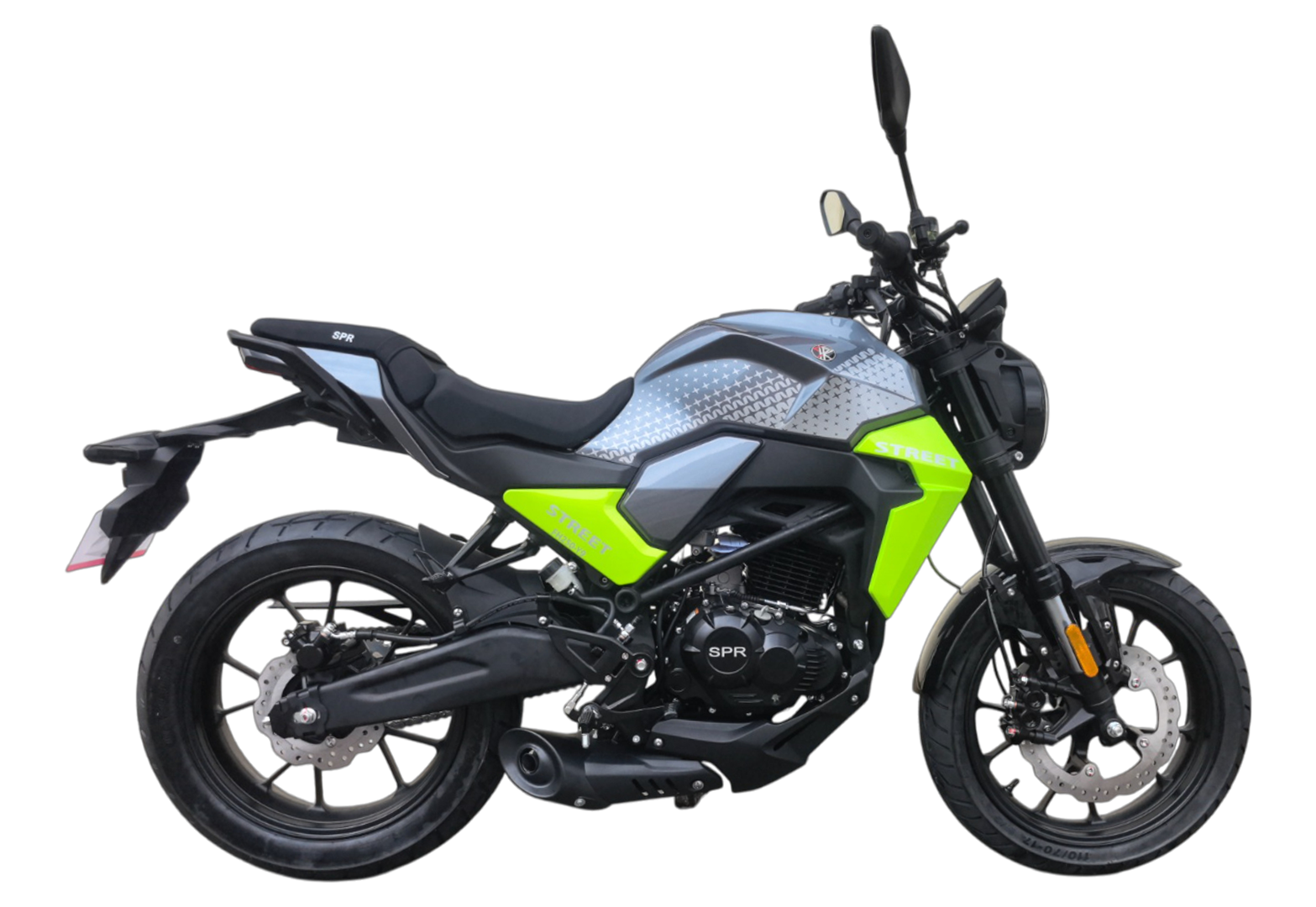 Мотоцикл дорожный SPRMOTORS STREET 250 (Серый/зеленый) pitbikemarket.ru