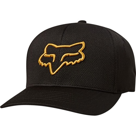 Бейсболка Fox Lithotype Flexfit Hat Black/Yellow L/XL pitbikemarket.ru