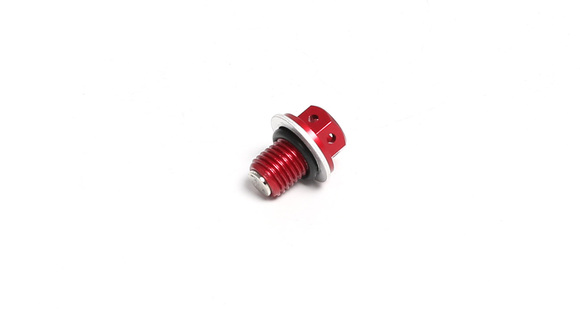 Пробка двигателя сливная с магнитом М12 х1,50  SM-PARTS красная pitbikemarket.ru
