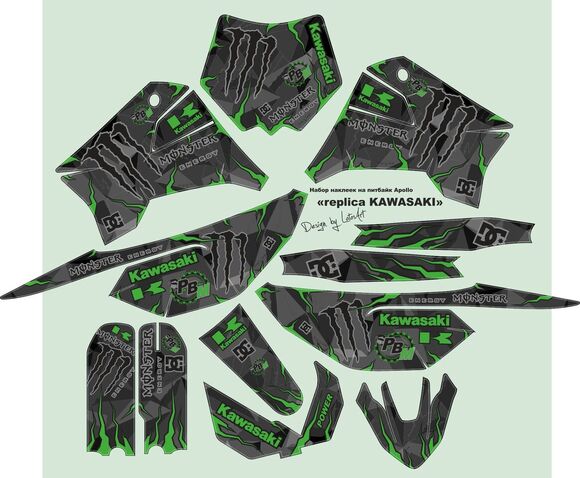 Наклейки Kawasaki pitbikemarket.ru