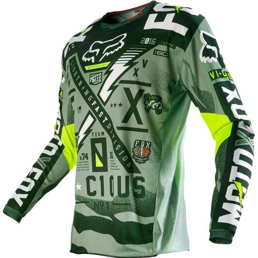 Мотоджерси Fox 180 Vicious Jersey зеленое M pitbikemarket.ru