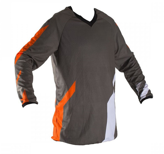 Футболка для мотокросса ATAKI Strike серая/оранжевая    XS pitbikemarket.ru