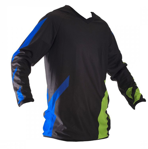 Футболка для мотокросса ATAKI Strike синяя/зеленая  M pitbikemarket.ru