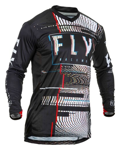Футболка для мотокросса FLY RACING LITE HYDROGEN GLITCH черная/красная/синяя (2020) XL pitbikemarket.ru