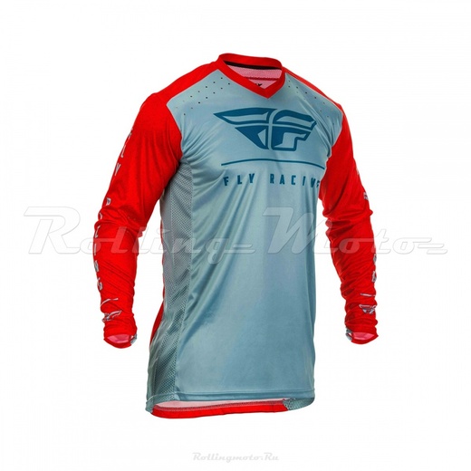 Футболка для мотокросса FLY RACING LITE HYDROGEN красная/серая/синяя (2020)   S pitbikemarket.ru