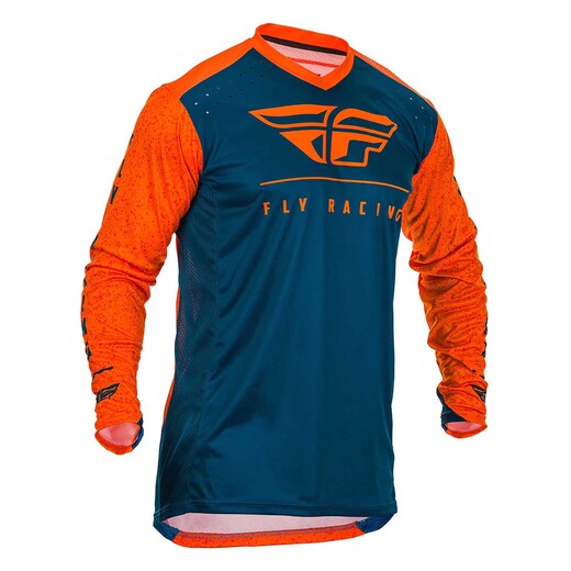 Футболка для мотокросса FLY RACING LITE HYDROGEN оранжевая/синяя (2020)  M pitbikemarket.ru