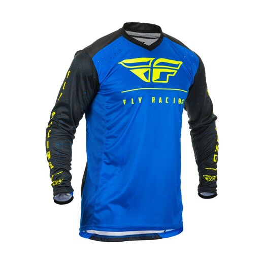Футболка для мотокросса FLY RACING LITE HYDROGEN синяя/черная/Hi-Vis желтая (2020)  M pitbikemarket.ru