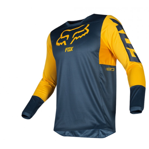 Футболка для мотокросса FOX 180 Przm синяя/желтая XL pitbikemarket.ru