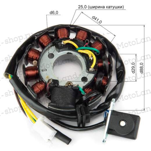 Статор генератора 161QMK 200см3 (AC 11 катушек) с реверсом pitbikemarket.ru