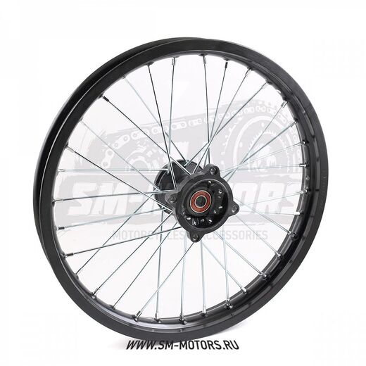Диск 17"х1,6 передний диск. торм. аллюминий KAYO черный pitbikemarket.ru
