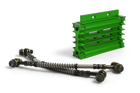 Радиатор масляного охлаждения на питбайк CNC зеленый pitbikemarket.ru