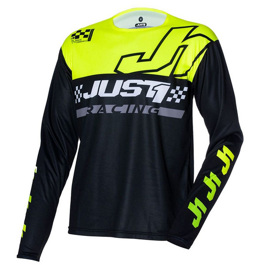 Джерси JUST1 J-COMMAND COMPETITION (черный/Hi-Vis желтый, L, 1560035-929-7076) pitbikemarket.ru