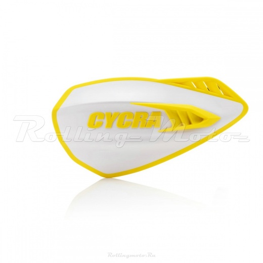 Защита рук мотокросс + крепеж на руль CYCRA CYCLONE белая/желтая pitbikemarket.ru
