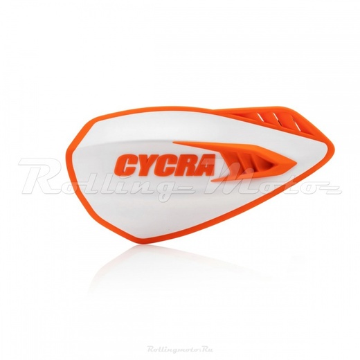 Защита рук мотокросс + крепеж на руль CYCRA CYCLONE белая/оранжевая pitbikemarket.ru