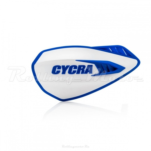 Защита рук мотокросс + крепеж на руль CYCRA CYCLONE белая/синяя pitbikemarket.ru