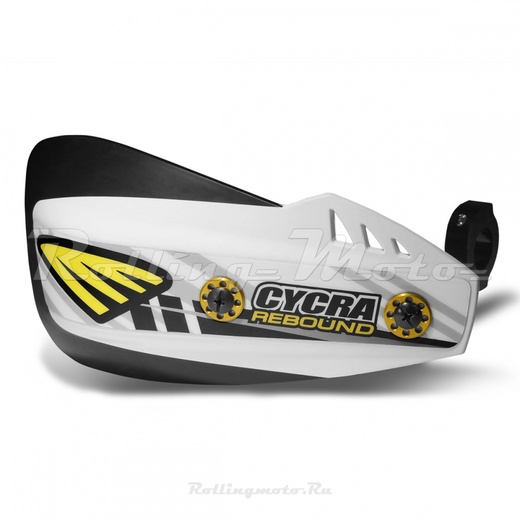 Защита рук мотокросс + крепеж на руль CYCRA REBOUND откидная белая pitbikemarket.ru