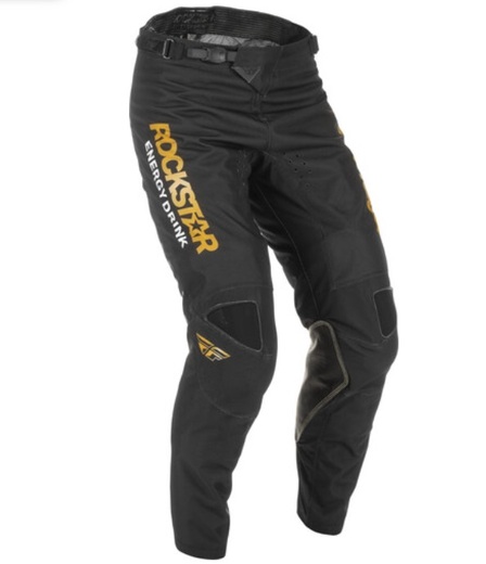 Брюки для мотокросса FLY RACING KINETIC ROCKSTAR (2022) Чёрный/золотой, размер 34 pitbikemarket.ru