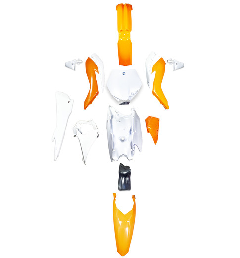 Комплект пластика KAYO K1 оранжевый/белый pitbikemarket.ru