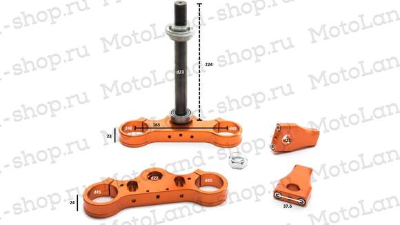 Траверса 45-48MM CNC оранжевая pitbikemarket.ru