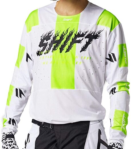 Мотоджерси Shift Black Label Flame Jersey White, M, 2021 (26263-008-M) pitbikemarket.ru