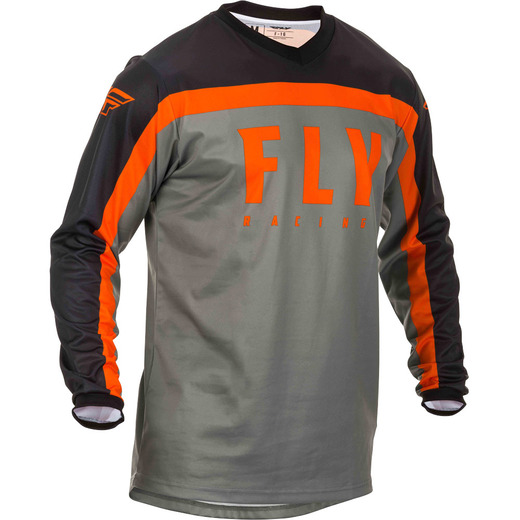 Футболка для мотокросса FLY RACING F-16 серая/чёрная/оранжевая (2020)   M pitbikemarket.ru
