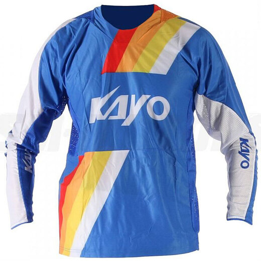 Футболка для мотокросса детская KAYO синяя/белая  XL pitbikemarket.ru
