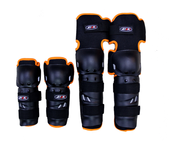 Комплект защиты локтя и колена (4 шт) ATAKI SC-610 черный/оранжевый pitbikemarket.ru