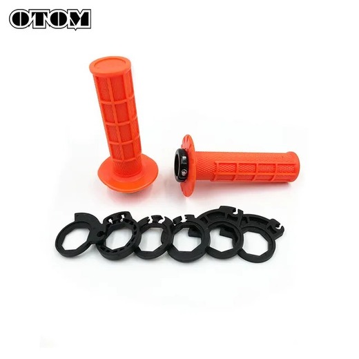 Ручки руля (грипсы) OTOM "Lock-on" (Оранжевый) pitbikemarket.ru