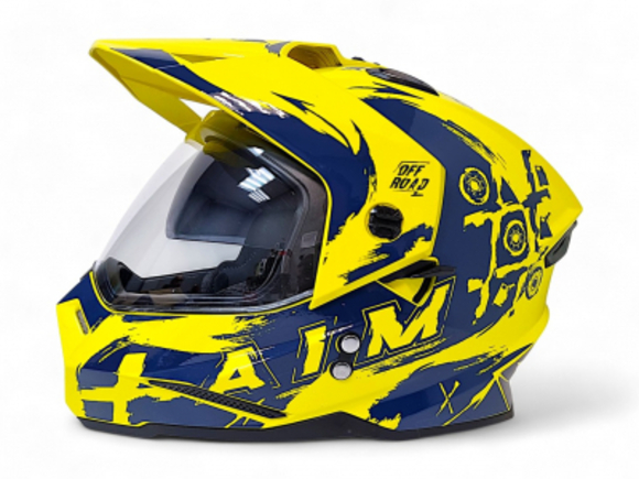 Шлем детский AiM JK802Y Yellow/Blue, Y/M pitbikemarket.ru