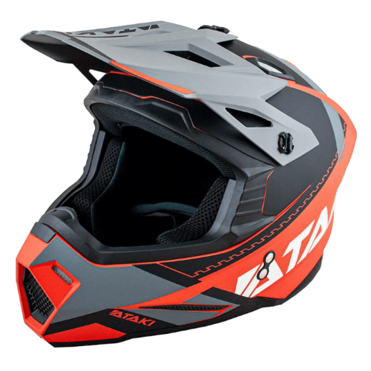 Шлем кроссовый ATAKI JK801 Valor (красный/серый матовый, M) pitbikemarket.ru