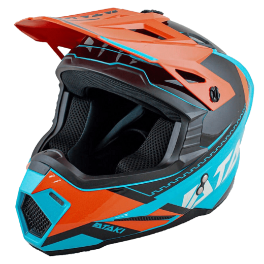 Шлем кроссовый ATAKI JK801 Valor (оранжевый/голубой глянцевый, S) pitbikemarket.ru