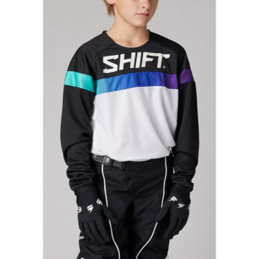 Мотоджерси подростковая Shift White Label Ultra Youth Jersey White/Ultraviolet, YL, 2021 (26385-476-YL) pitbikemarket.ru