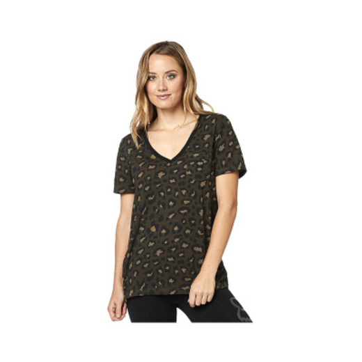 Футболка женская Fox Wild Child Vneck Dirt Женский, XS, черный, 2020 (23565-117-XS) pitbikemarket.ru
