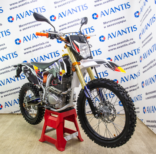 Мотоцикл Avantis A2 Lux (172FMM-3A, возд.охл.) ПТС (Белый/син/желт) pitbikemarket.ru