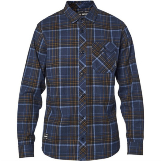 Рубашка Fox Gamut Stretch Flannel Navy/Gold, XL, 2020 (23890-156-XL) pitbikemarket.ru