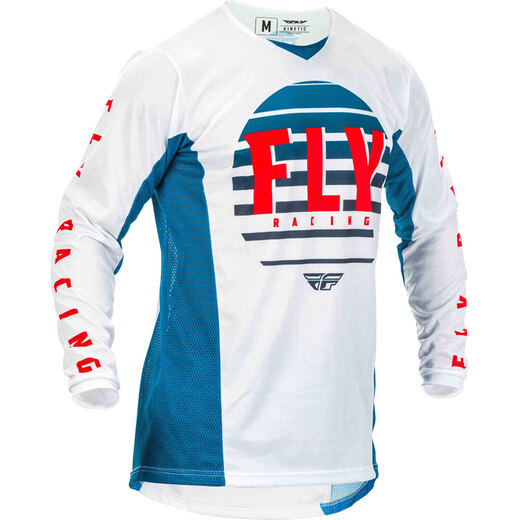 Футболка для мотокросса FLY RACING KINETIC K220 синяя/белая/красная (2020)  XL pitbikemarket.ru